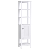 HOMCOM Freestanding Wood Bathroom Storage Tall Cabinet Organizer Tower with Shelves & Compact Design, White