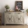 HOMCOM Sideboard Buffet Cabinet, Farmhouse Kitchen Storage Cabinet w/ 2 Drawers and Shelves for Living Room, Entryway