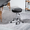 HOMCOM Cosmetic Stool 360 Rotate Height Adjustable Salon Massage Spa Chair Hydraulic Rolling Faux Leather Saddle Stool Black~5056399112836 01c Mp