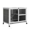 PawHut Desk/Table Sized Rabbit Hutch with Wheels