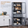 HOMCOM Freestanding Kitchen Pantry, 5-tier Storage Cabinet with ...