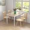 HOMCOM 47" x 30" Dining Table, Farmhouse Dining Room Table with Pine Wood Frame, Space Saving Kitchen Table, Natural