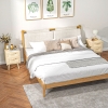 HOMCOM Boho Design Nightstand Set of 2, Side End Table with 2 Drawers for Living Room, Bedroom