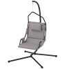 Outsunny Hammock Chair with Stand and PA Coating Cushion, Hanging Swing Chair with Steel Frame for Indoor and Outdoor, Gray