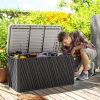 Outsunny 100 Gallon HDPE Outdoor Storage Box, Waterproof and Lockable Deck Box for Garden Tools and Pool Accessories