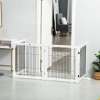 PawHut Wooden Dog Gate for Small & Medium Dogs 4 Panel w/ Support Feet Foldable Pet Fence for House Doorway White