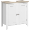 Kleankin Pedestal Sink Storage Cabinet, Under Sink Cabinet with U-Shape and Adjustable Internal Shelf, White