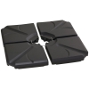 Outsunny 4 Pieces Patio Umbrella Base, Outdoor Cantilever Offset Umbrella Weights w/ U-Locking, 123 lb. Capacity Water or 158 lb. Capacity Sand, Black