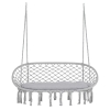 Outsunny 2-Person Hammock Chair Macrame Swing with Soft Cushion, Hanging Cotton Rope Chair for Indoor Outdoor Home Patio Backyard, Light Gray