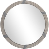 HOMCOM 30.75" Wood Wall Mirror, Farmhouse Decorative e Round Mirror for Wall Decor in Living Room, Bedroom, Natural Wood Color