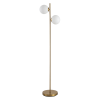 HOMCOM Floor Lamp w/ 2pcs Glass Lamp Shade Modern Portable Decorative Lamp, White