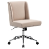 Vinsetto Mid Back Home Office Chair, Task Chair with Tilt, 360° Swivel, Padded Desk Chair with Adjustable Height, Beige