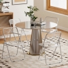 HOMCOM 4 Pack Acrylic Foldable Chairs, Transparent Folding Chairs for Living Room, Home Office, Party, Clear