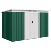 Outsunny 9' x 4' Metal Outdoor Storage Shed, Tool House with Double Lockable Doors for Backyard, Patio, Lawn, Garage, Dark Green