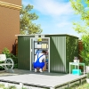 Outsunny 9' x 4' Garden Metal Storage Shed Outdoor Equipment Tool Box with Foundation Kit, Ventilation & Doors, Light Green
