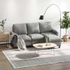 HOMCOM L-Shape Sofa, Modern Sectional Couch with Ottoman, Corner Sofa for Living Room, Light Grey