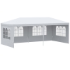Outsunny Large 20' x 10' Gazebo Canopy Party Tent with 4 Removable Window Side Walls, Outdoor Events - White