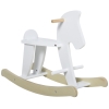 Qaba Wooden Rocking Horse Toddler Baby Ride-on Toys for Kids 1-3 Years with Classic Design & Solid Workmanship, White