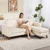 HOMCOM Sectional Sofa with Changeable Chaise Lounge, 3 Seat L-Shaped Sofa, Upholstered Couch for Small Space, Cream White