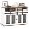 PawHut Dog Crate Furniture for Large Small Dogs, Double Dog Kennel, White