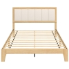 HOMCOM Full Bed Frame with Headboard Full Size Platform Bed Frame with Wooden Slats No Box Spring Needed Easy Assembly Oak