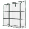 Outsunny Lean-to Greenhouse, Portable Greenhouse with 3 Tier Shelves, 2 Roll-Up Zippered Doors, 56.3" x 18.1" x 59.4", Clear