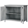 Outsunny Wooden Outdoor Storage Cabinet, Garden Shed Potting Shed with Shelf and Double Doors, Light Gray