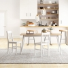 HOMCOM Dining Chairs Set of 2, Kitchen Chair with Slat Back, Pine Wood Structure for Living Room and Dining Room, White