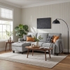 HOMCOM L-Shape Sofa, Modern Sectional Couch with Ottoman, Corner Sofa for Living Room, Light Grey