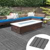 Outsunny 9 Pcs PP Interlocking Composite Deck Tile, 12" x 12" Outdoor Flooring Tiles for Indoor and Outdoor Use, Tools Free Assembly, Dark Grey