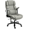 HOMCOM Ergonomic Office Chair with Inflatable Adjustable Lumbar Support, 400 Lbs Heavy Duty High Back Desk Chair, Light Gray