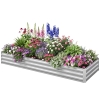 Outsunny 95" x 36" x 12" Galvanized Raised Garden Bed, Easy DIY and Cleaning for Growing Flowers, Herbs, Succulents, Silver