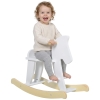 Qaba Wooden Rocking Horse Toddler Baby Ride-on Toys for Kids 1-3 Years with Classic Design & Solid Workmanship, White
