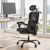 HOMCOM Office Chair, Ergonomic Mesh Computer Desk Chair with Adjustable Headrest, Lumbar Support, Black