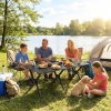 Outsunny 4ft Folding Camping Table, Waterproof Picnic Table with Roll Up Top, Carry Bag and Metal Frame, Black