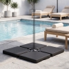 Outsunny Set of 4 Parasol Base Stand Weights for Banana Hanging Cantilever Umbrella, Can Be Filled with Sand or Water, Black