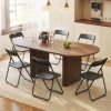 HOMCOM Folding Chairs 6 Pack, Plastic Foldable Chairs with Vent, Carry Hole and Steel Frame for Home, Office, Dining, Black
