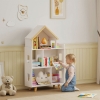 Qaba Toy Storage Organizer Cabinet, 3-Tier Kids Bookshelf for Playroom, Kids Room, Nursery, Kindergarten, White