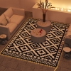 Outsunny Outdoor Rug Carpet Reversible Plastic Straw Rug with LED Lights 12' x 9'