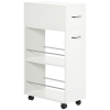 HOMCOM 3- tier Slim Storage Cart, Rolling Narrow Kitchen Cart on Wheels for Small Place, Slide Out Side Utility Cart for Bathroom, Laundry