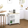 HOMCOM Kitchen Storage Trolley Cart Serving Cart 2 Drawers Wine Glass Rack Towel Rail