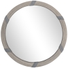 HOMCOM 30.75" Wood Wall Mirror, Farmhouse Decorative e Round Mirror for Wall Decor in Living Room, Bedroom, Natural Wood Color