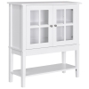 HOMCOM Sideboard Buffet Cabinet with Storage, Modern Coffee Bar Cabinet with 2 Glass Doors, Adjustable Shelf and Bottom Shelf, Console Table for Kitchen, Living Room, Dining Room, Hallway, White