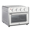 HOMCOM 7-in-1 Toaster Oven, 21 Qt 4-Slice Convection Oven with Warm, Broil, Toast, Bake Air Fryer Setting 60min Timer, Adjustable Thermostat, 3 Crust Shades, and 4 Accessories 1550W for Countertop