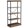 HOMCOM 4-Tier Industrial Modern Style Open Standing Bookshelf Organizer Storage Rack for Living Room, Bedroom, Brown / Black