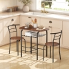 HOMCOM Dining Table Set of 3, 31.5" Kitchen Table and Chairs Set for 2 with Shelf, for Small Space, Dining Room, Living Room