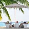 Outsunny 10' x 8' Wooden Patio Umbrella, Garden Parasol, Outdoor Sunshade Canopy with Bamboo Rib for Outdoor, Grey