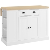 HOMCOM 47" Fluted-Style Wooden Kitchen Island, Kitchen Countertop Storage Cabinet with Drawer, Open Shelves, Storage, White