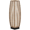 Outsunny Solar Floor Lamp, Outdoor Rattan Garden Lantern Pathway Light & Decorative Driveway Lighting with Auto LED Lights, Sand