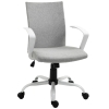 Vinsetto Mid Back Home Office Chair with Adjustable Height, High Armrests and Rocking Function, Light Grey/White